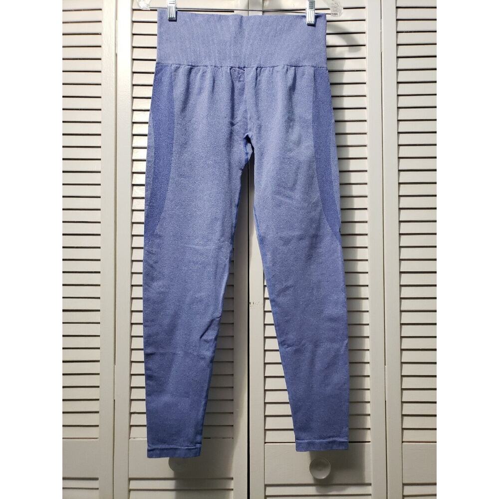 Women's Yoga Leggings Size Medium Fitted Leggings Blue Stretch Unbranded